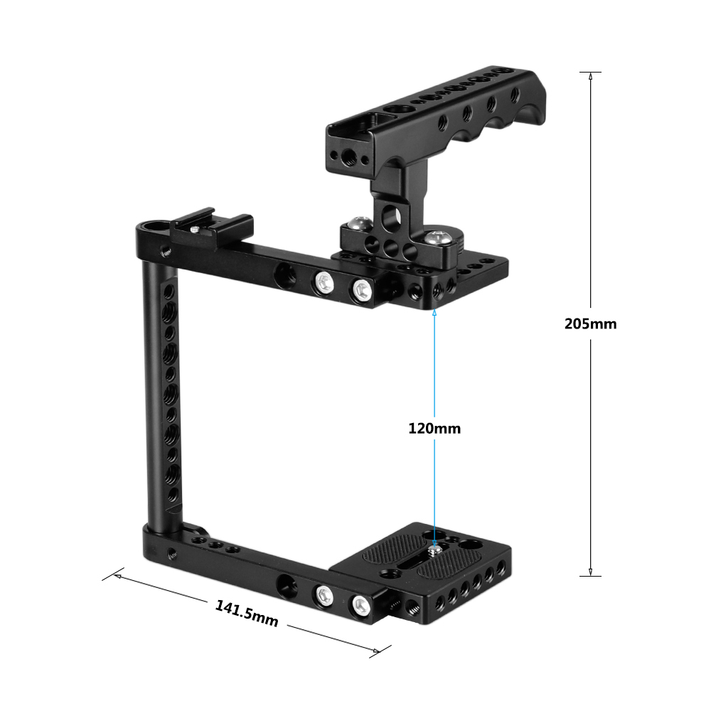 CAMVATE Camera Cage Kit With Top Cheese Handle & Shoe Mount For Canon 600D 70D 80D (Right-hand Mounted)