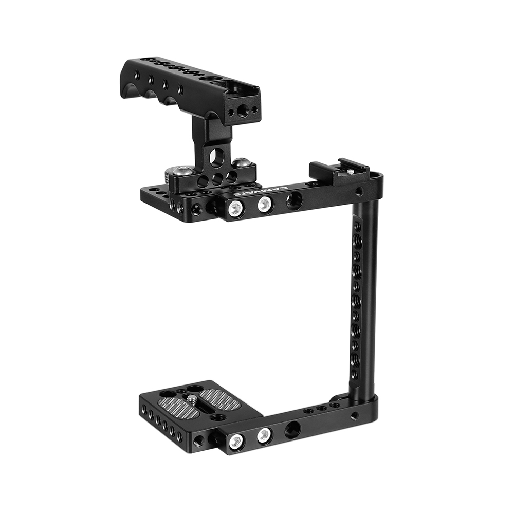 CAMVATE Camera Cage Kit With Top Cheese Handle & Shoe Mount For Canon 600D 70D 80D (Left-hand Mounted)