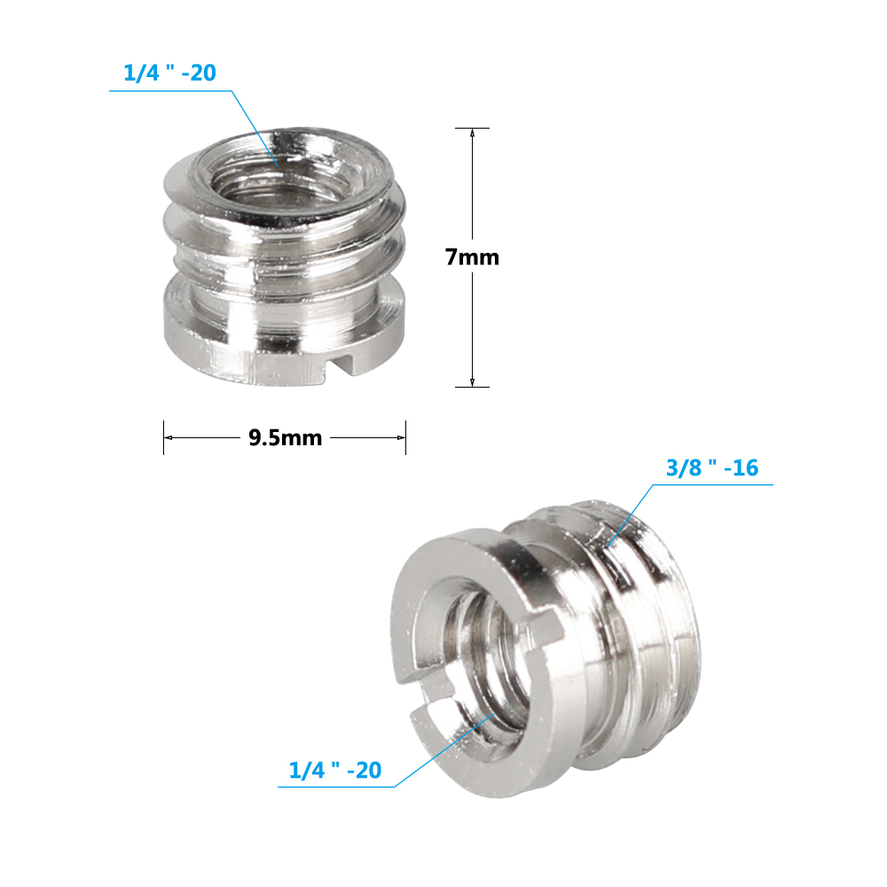 CAMVATE 1/4"-20 Female To 3/8"-16 Male Micro Screw Adapter (5 Pieces)
