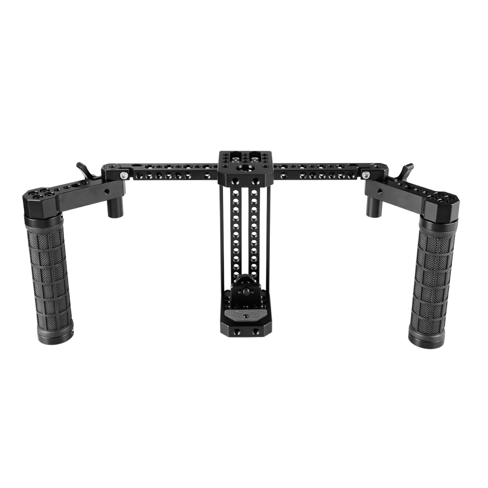 CAMVATE Adjustable 7" Monitor Cage Rig With Dual Rubber Handle & Support Bracket Accessory For SmallHD 700 Series