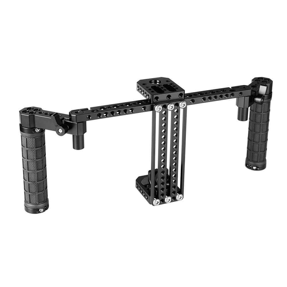 CAMVATE Adjustable 7" Monitor Cage Rig With Dual Rubber Handle & Support Bracket Accessory For SmallHD 700 Series