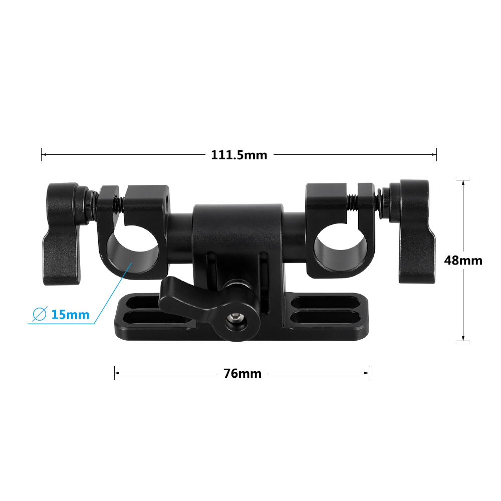 CAMVATE Adjustable 15mm Dual Rod Clamp With 360° Swivel Rod Adapter