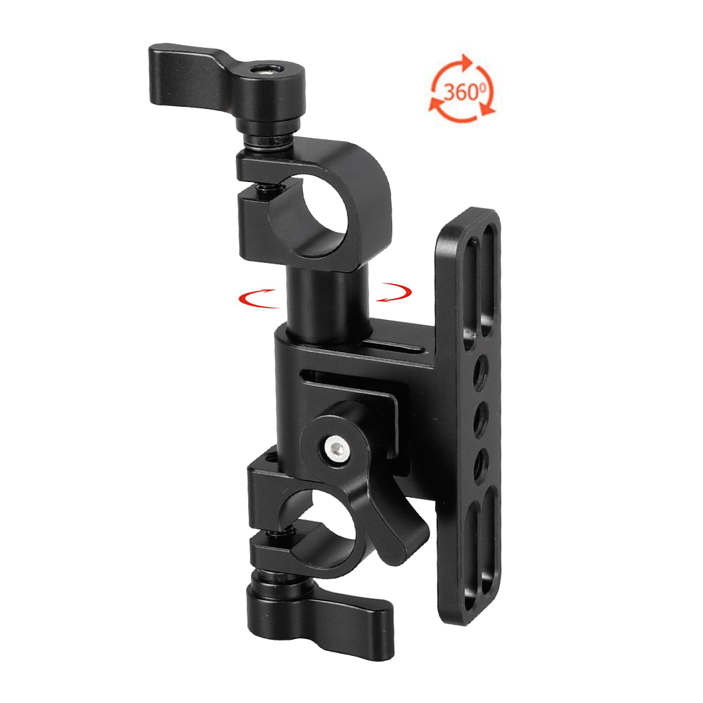 CAMVATE Adjustable 15mm Dual Rod Clamp With 360° Swivel Rod Adapter