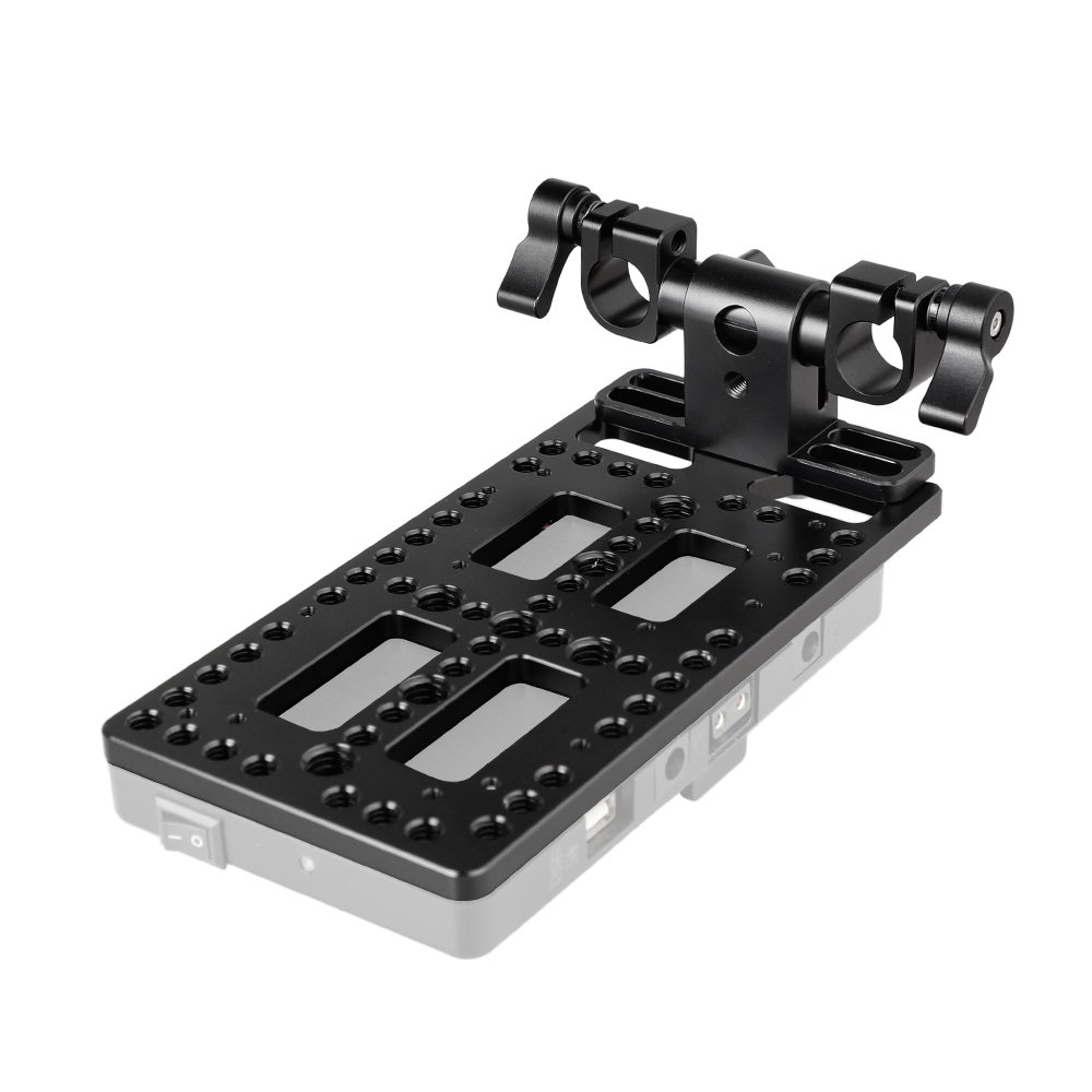 CAMVATE Battery Backboard Cheese Plate With 360° Swivel 15mm Rod Clamp Adapter