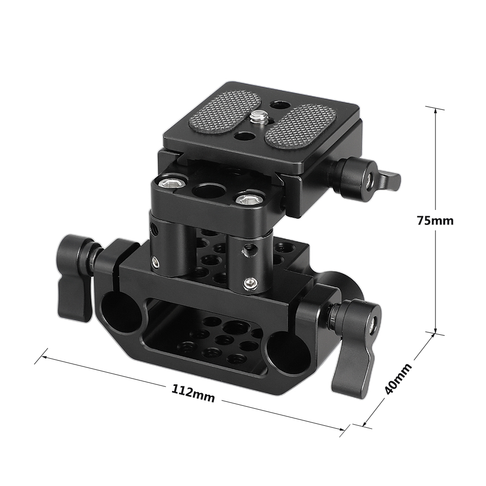 CAMVATE ARCA Swiss Style QR Plate + Camera Cage Base With 15mm LWS Dual Rod Adapter