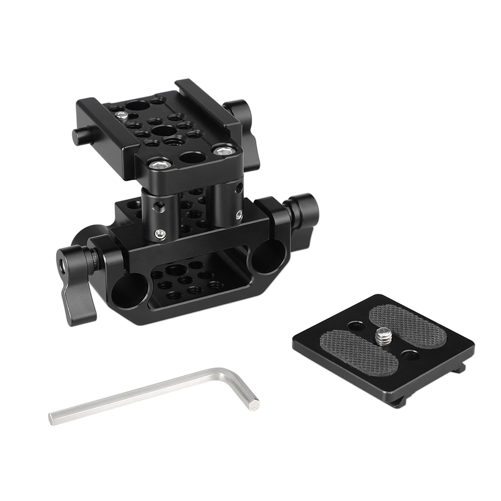 CAMVATE ARCA Swiss Style QR Plate + Camera Cage Base With 15mm LWS Dual Rod Adapter