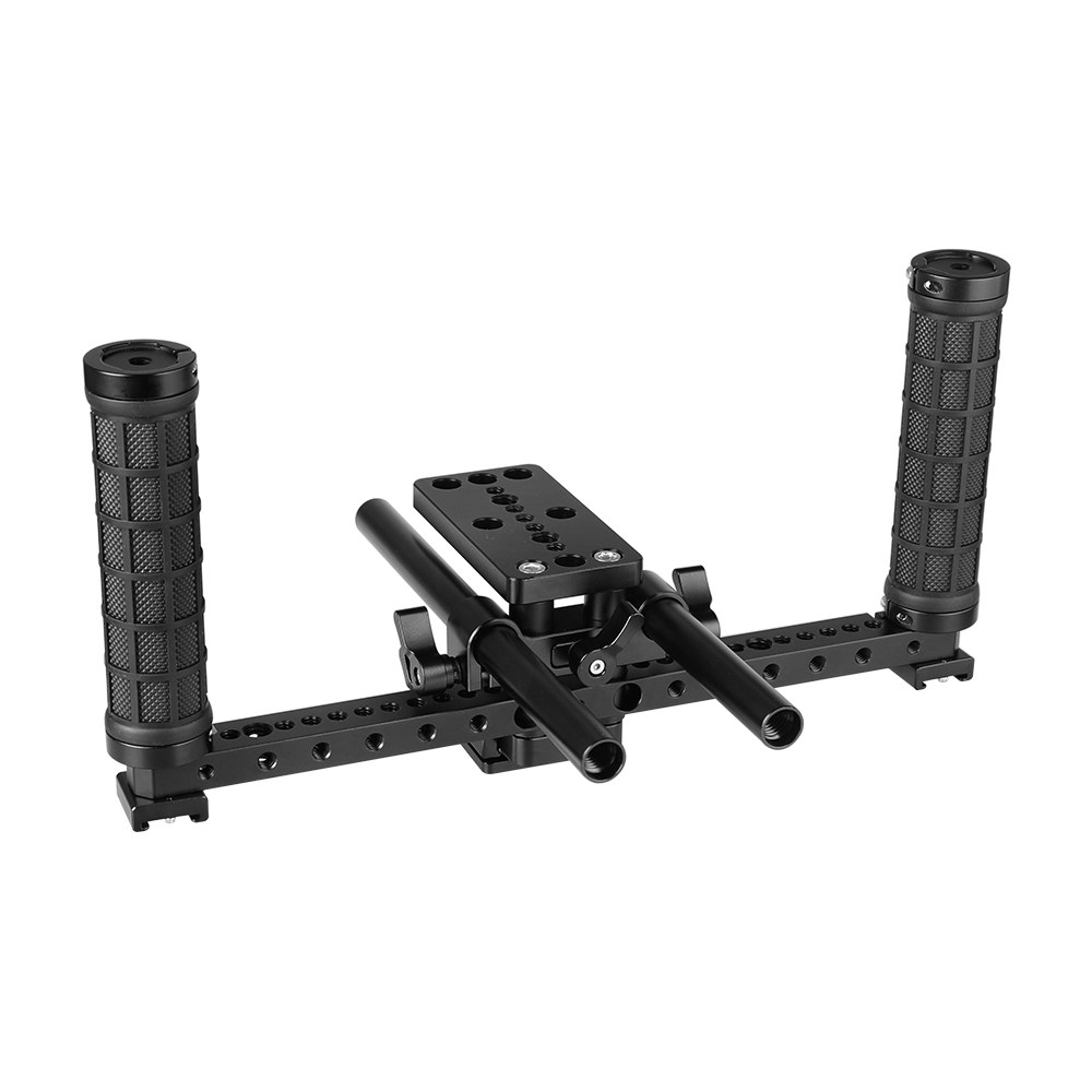 CAMVATE Open-ended Camera Cage Kit With ARCA QR Plate & 15mm LWS Rod System & Rubber Grips
