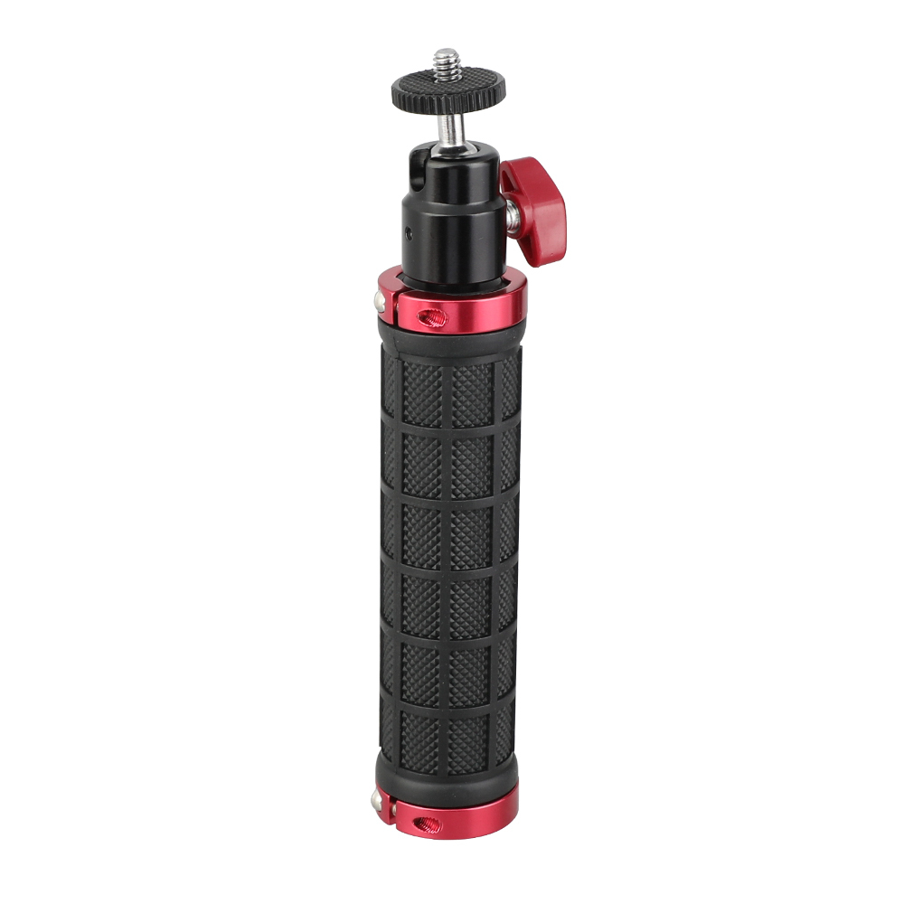 CAMVATE Rubber Handle Grip With 1/4"-20 Mini Ball Head Support For DSLR Camera Flashlight (Red)