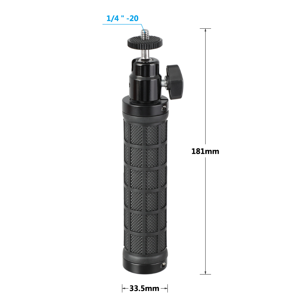 CAMVATE Rubber Handle Grip With 1/4"-20 Mini Ball Head Support For DSLR Camera Flashlight (Black)