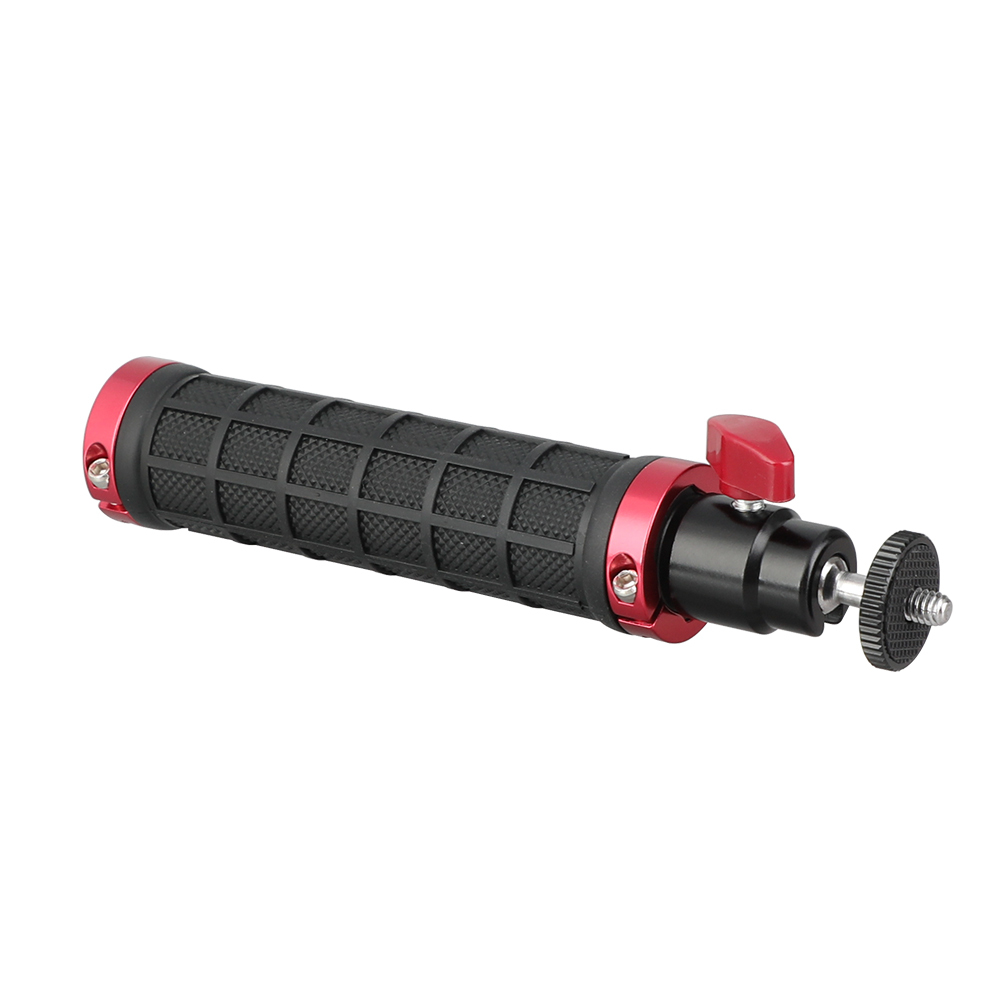CAMVATE Rubber Handle Grip With 1/4"-20 Mini Ball Head Support For DSLR Camera Flashlight (Red)