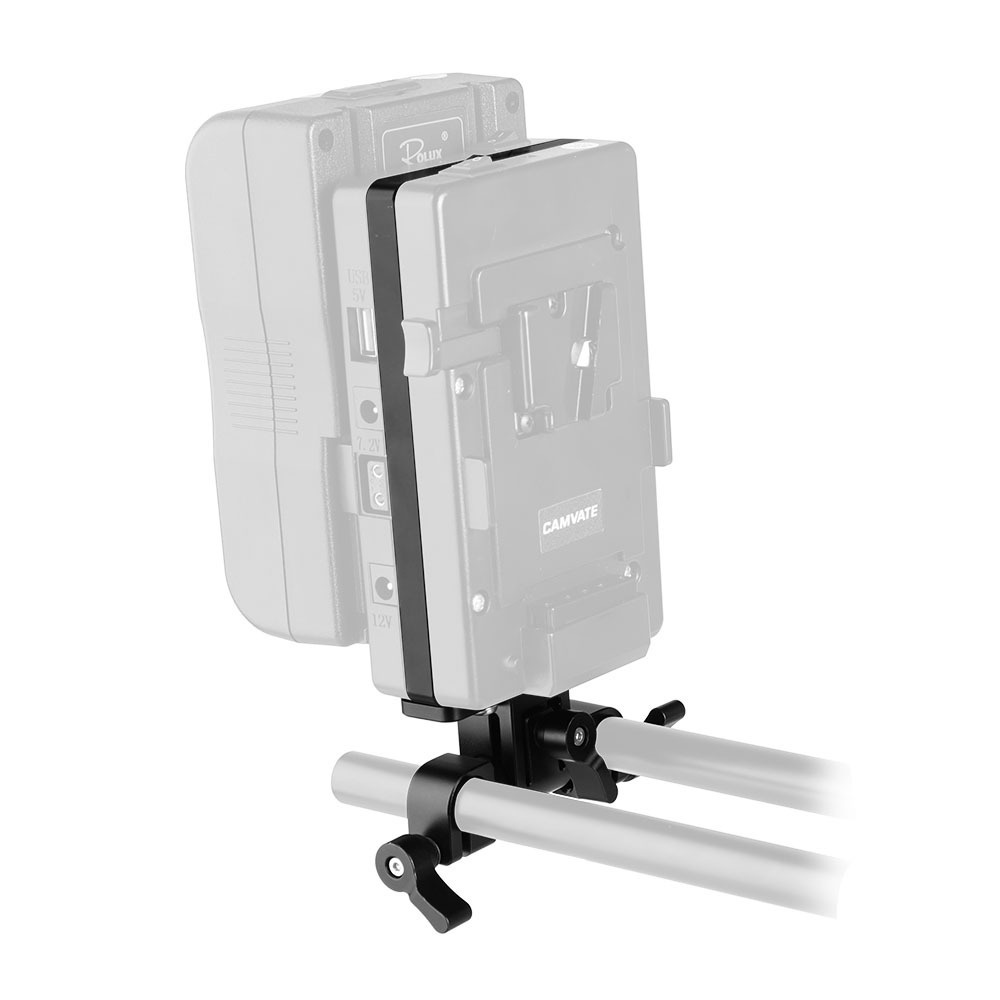 CAMVATE Double-faced Battery Plate Annular Type With Adjustable 15mm Rod Clamp 360° Swivel