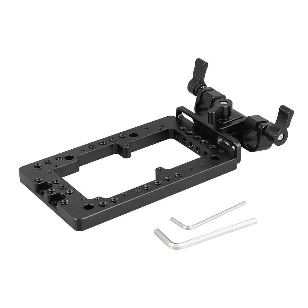 CAMVATE Double-faced Battery Plate Annular Type With Adjustable 15mm Rod Clamp 360° Swivel