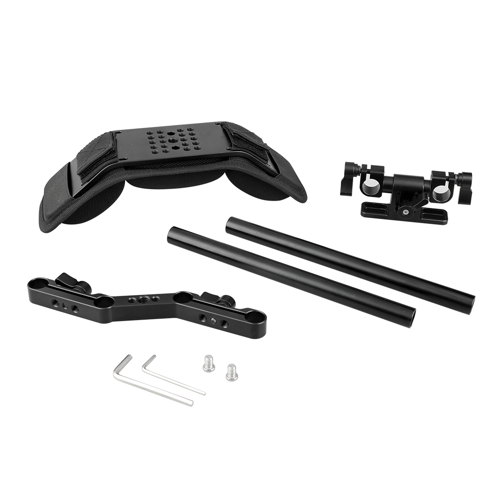 CAMVATE Configurable Shoulder Mount Rig With Adjustable 15mm Rod Support For Video Camcorder / DSLR Camera