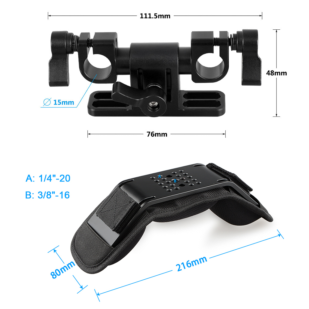 CAMVATE Configurable Shoulder Mount Rig With Adjustable 15mm Rod Support For Video Camcorder / DSLR Camera
