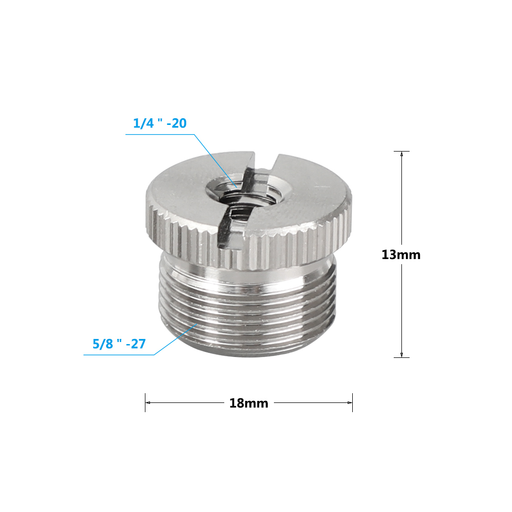 CAMVATE 5/8''-27 Male To 1/4''-20 Female Screw Adapter For Microphone Stand (2 Pieces)
