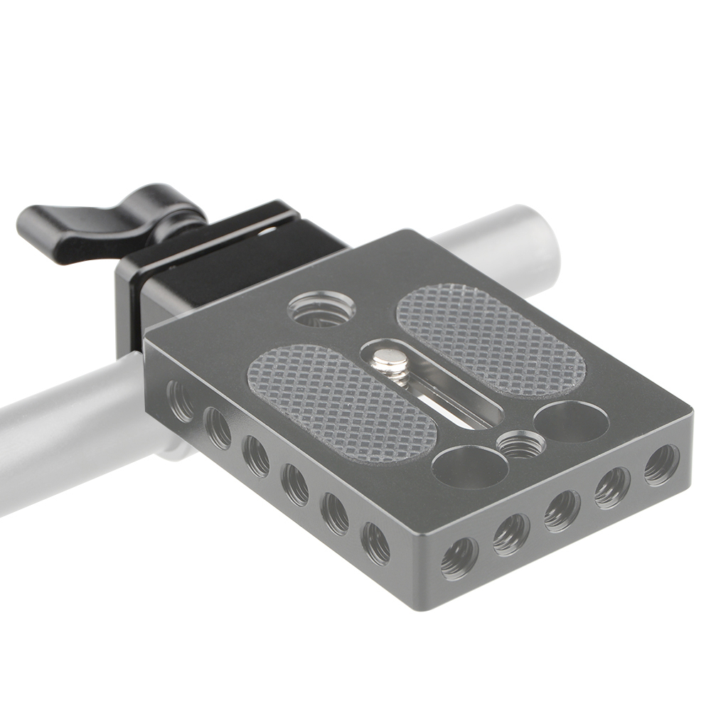 CAMVATE Single 15mm Rod Clamp Adapter With 1/4"-20 Mounting Screws