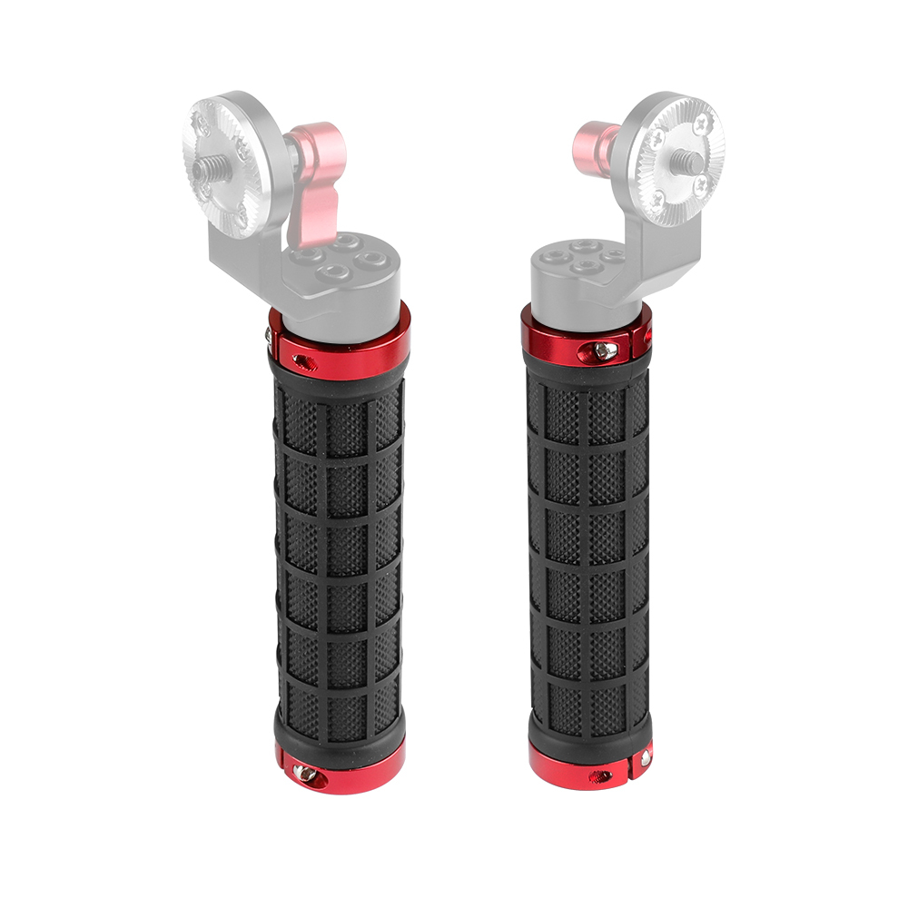 CAMVATE Rubber Hand Grip Replacement With Red Locking Ring For DSLR Camera Cage (A Pair)