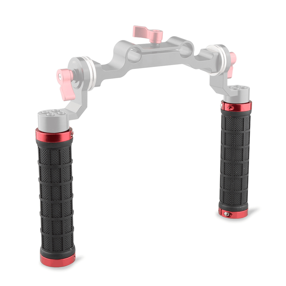CAMVATE Rubber Hand Grip Replacement With Red Locking Ring For DSLR Camera Cage (A Pair)