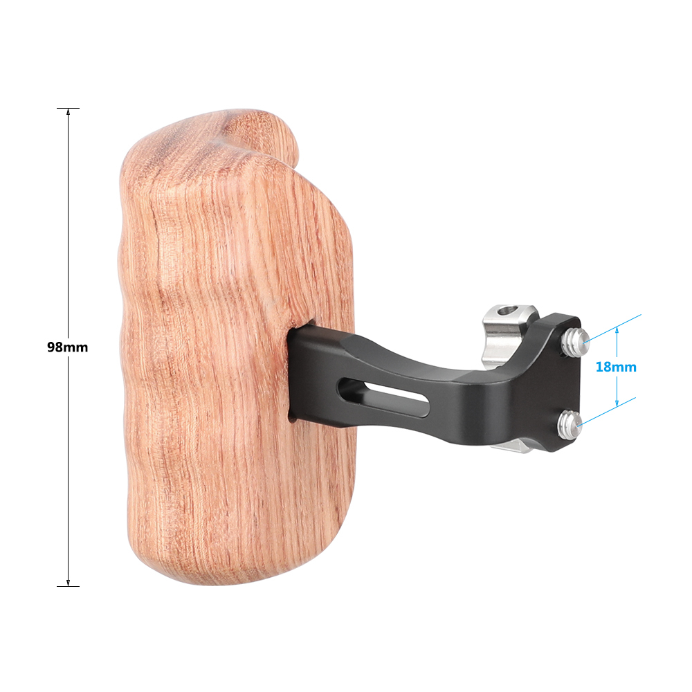 CAMVATE Wooden Handgrip With Invertible 1/4" Thumbscrew Connection For DSLR Camera Cage Rig (Right Side)