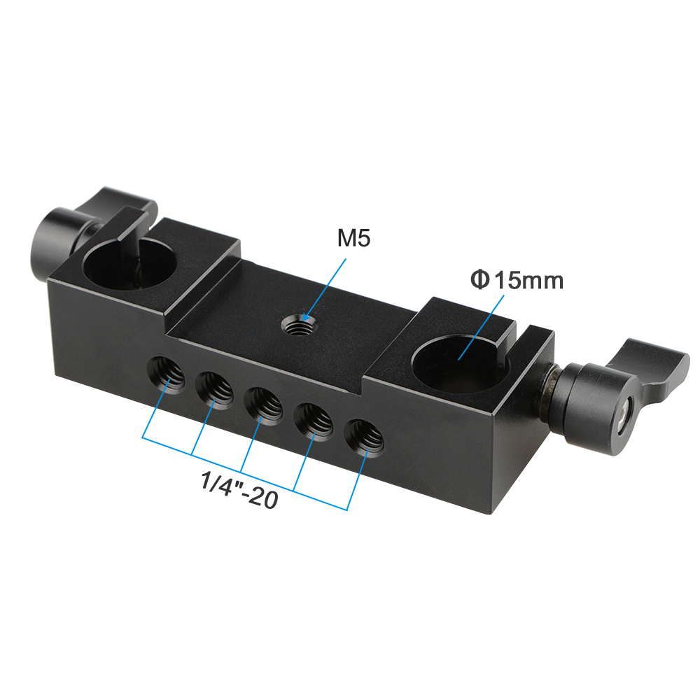 CAMVATE Rubber Hand Grip With Shoe Mount + 15mm Dual Rod Clamp Adapter For DSLR Camera Cage Kit