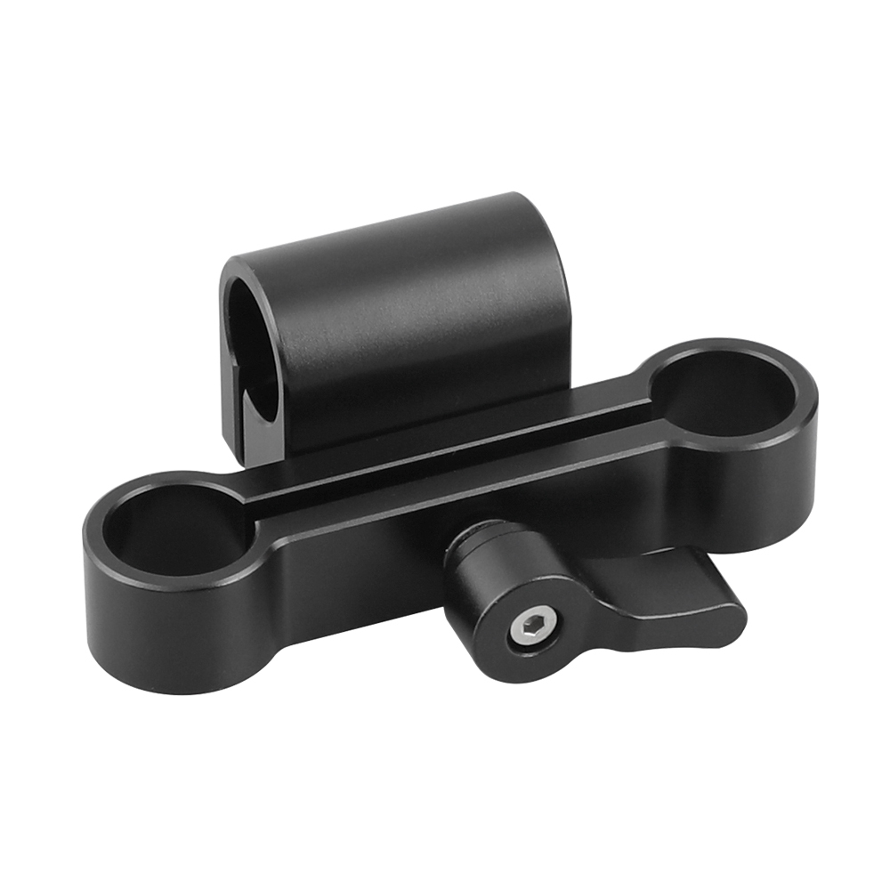 CAMVATE 15mm Single Rod Clamp & Dual Rod Clamp Adapter With Ratchet Locking Knob