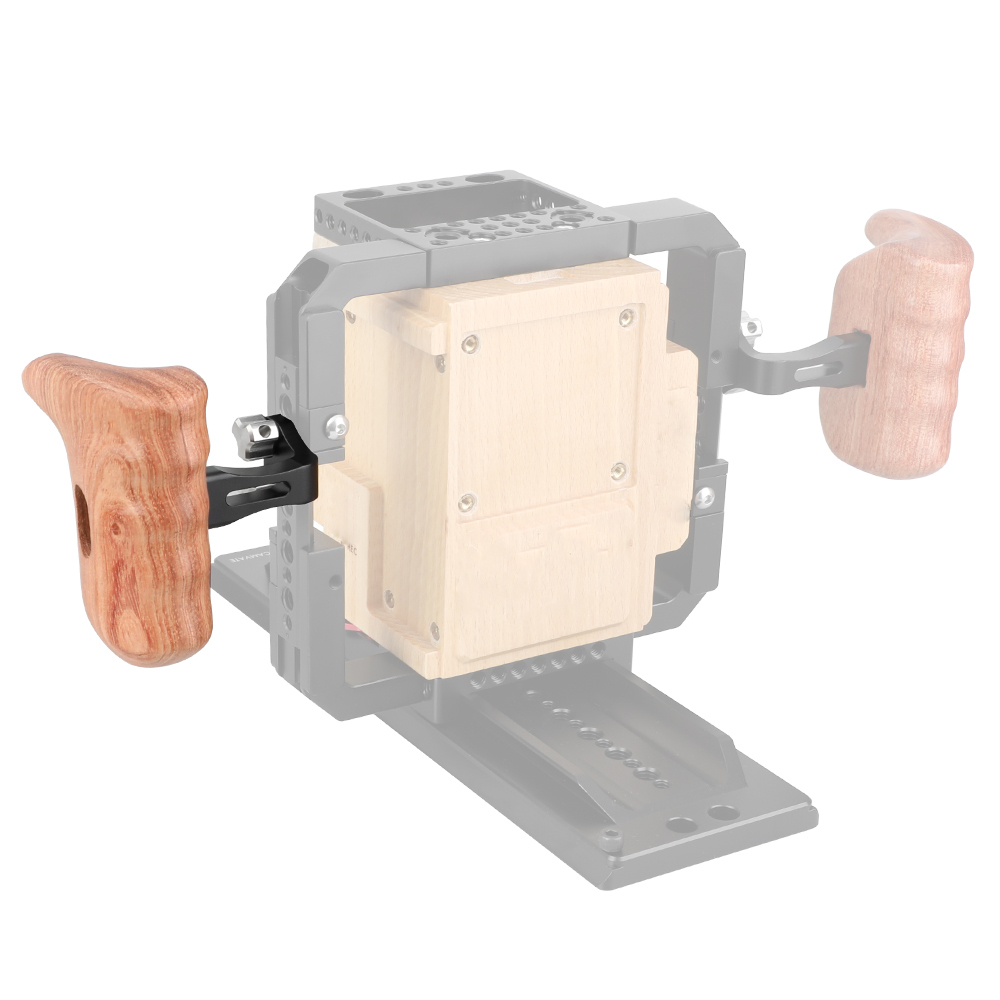 CAMVATE Wooden Handgrip With Invertible 1/4" Thumbscrew Connection For DSLR Camera Cage Rig (Right Side)