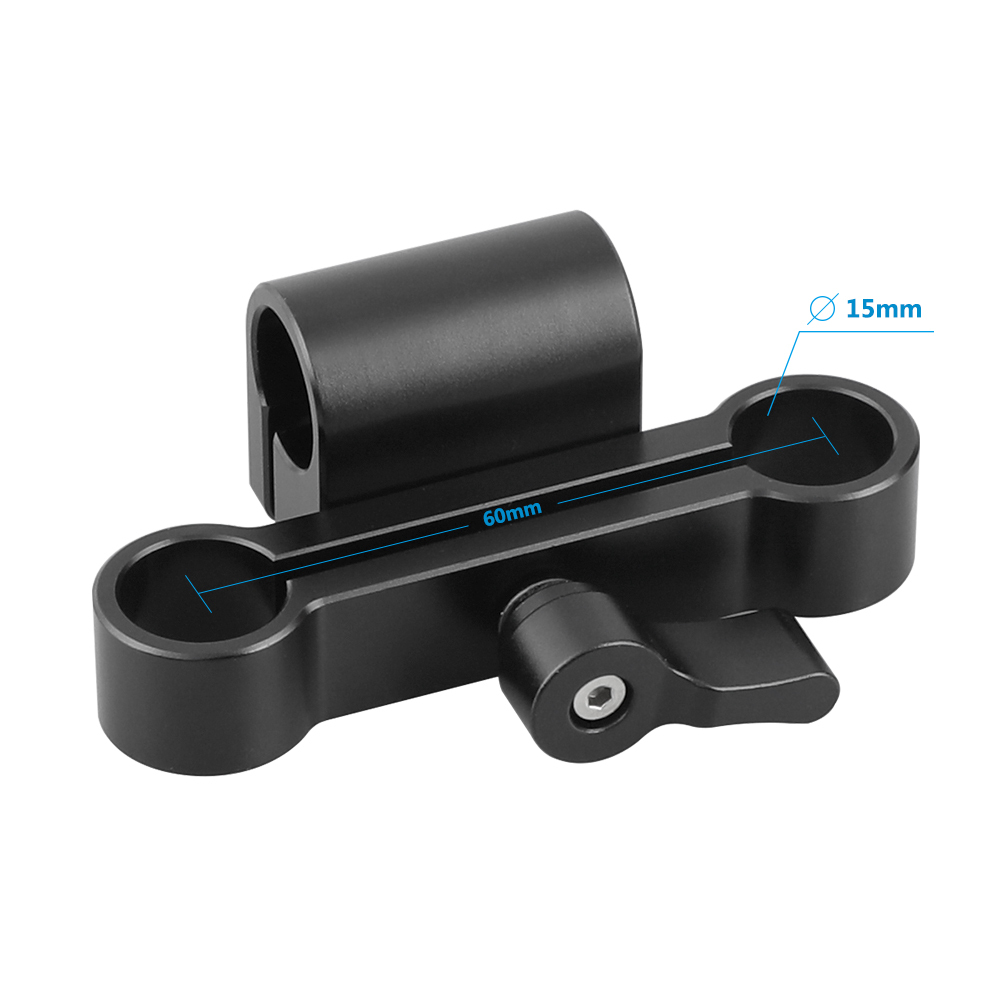 CAMVATE 15mm Single Rod Clamp & Dual Rod Clamp Adapter With Ratchet Locking Knob