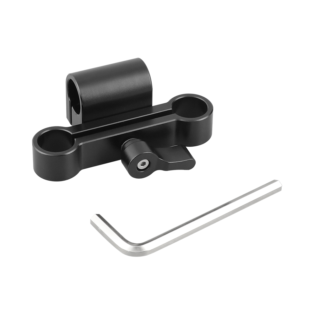 CAMVATE 15mm Single Rod Clamp & Dual Rod Clamp Adapter With Ratchet Locking Knob