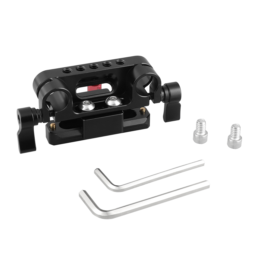 CAMVATE 15mm Dual Rod Clamp Adapter + Quick Release NATO Clamp & 70mm Safety Rail