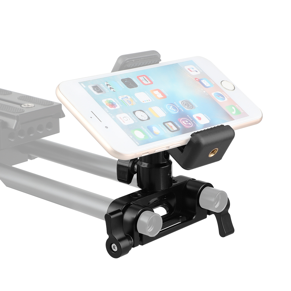 CAMVATE Adjustable Cellphone Clip + 15mm Rod Clamp Adapter + 1/4"-20 Ball Head Mount