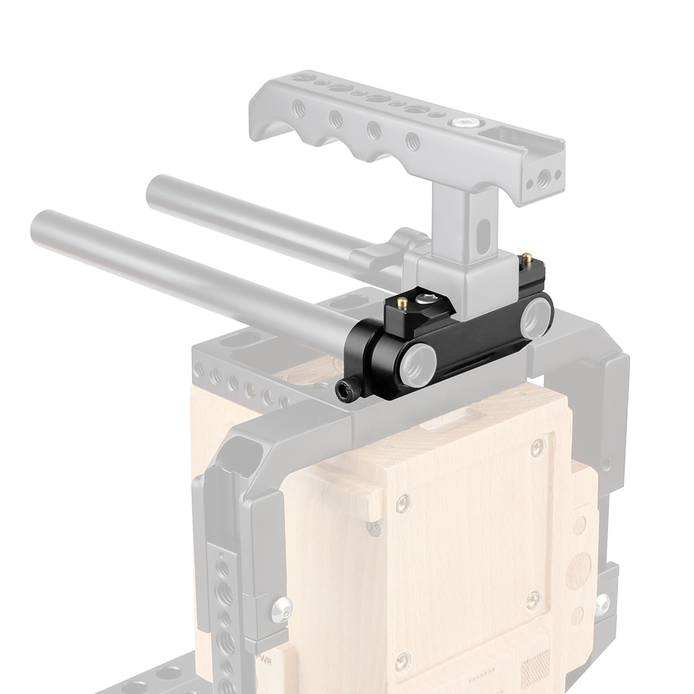 CAMVATE 15mm Dual Rod Clamp Adapter With Mounting Groove 1/4" Thread Holes + QR NATO Safety Rail 70mm