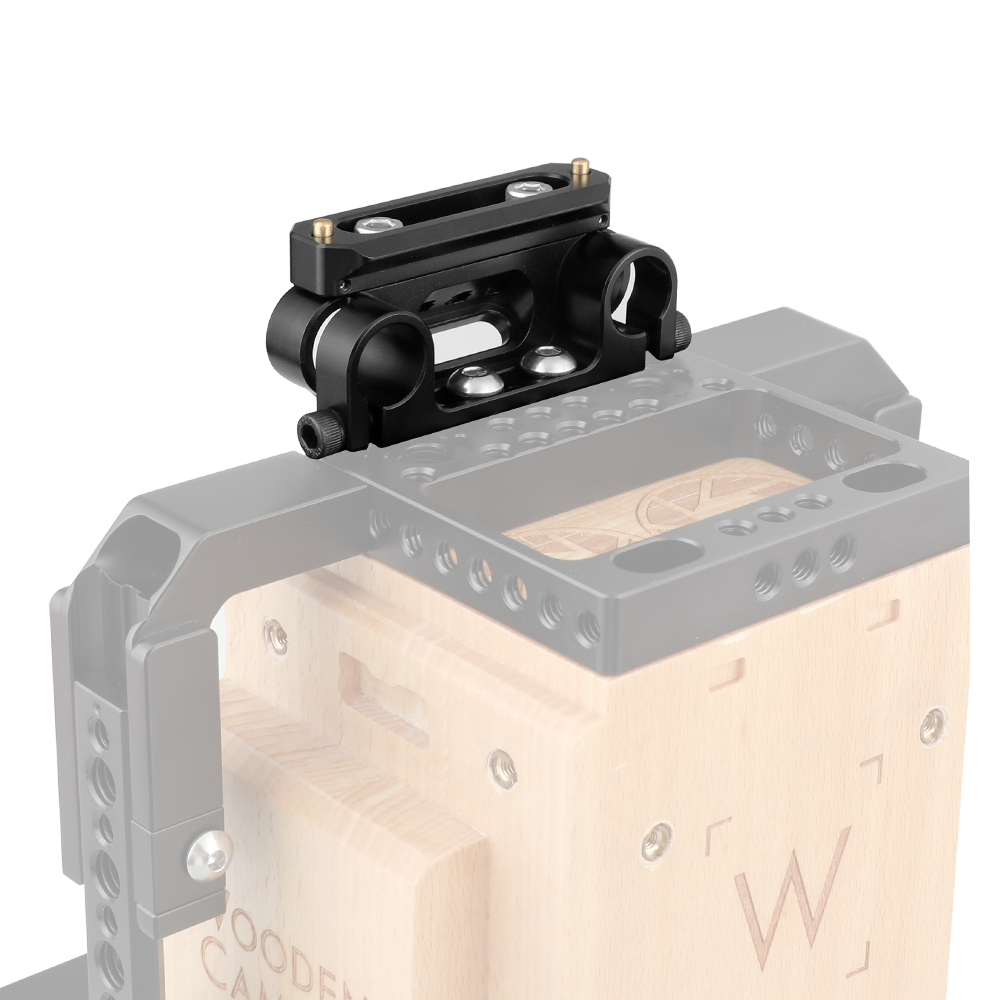 CAMVATE 15mm Dual Rod Clamp Adapter With Mounting Groove 1/4" Thread Holes + QR NATO Safety Rail 70mm