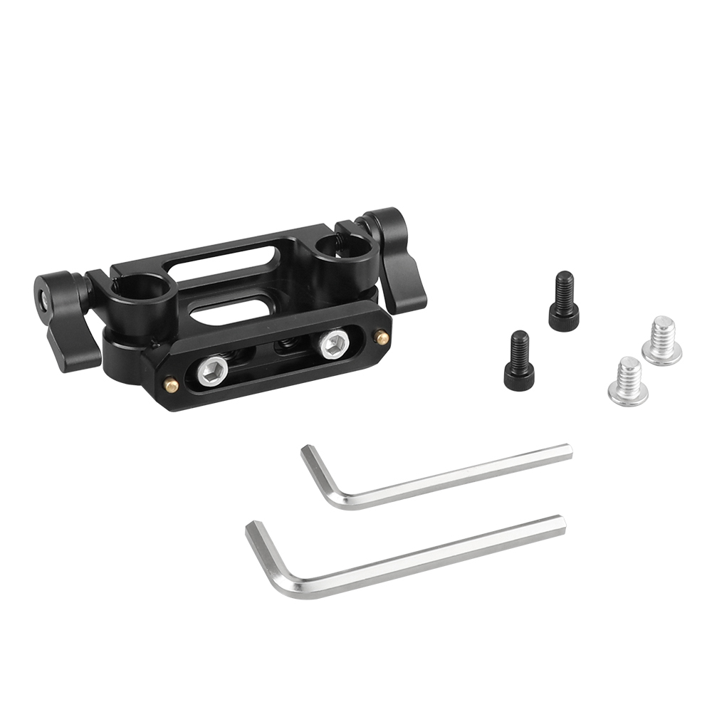 CAMVATE 15mm Dual Rod Clamp Adapter With Mounting Groove 1/4" Thread Holes + QR NATO Safety Rail 70mm