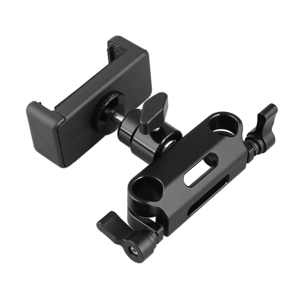 CAMVATE Adjustable Cellphone Clip + 15mm Rod Clamp Adapter + 1/4"-20 Ball Head Mount