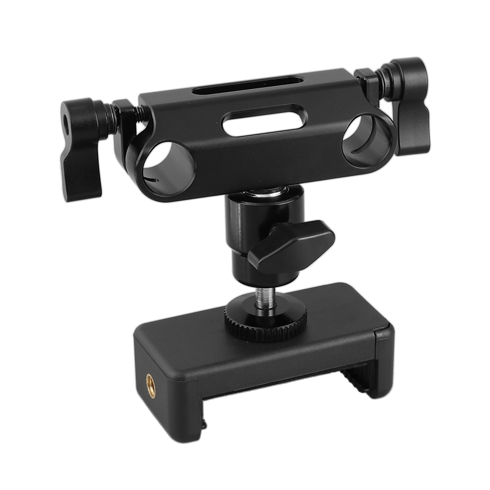 CAMVATE Adjustable Cellphone Clip + 15mm Rod Clamp Adapter + 1/4"-20 Ball Head Mount
