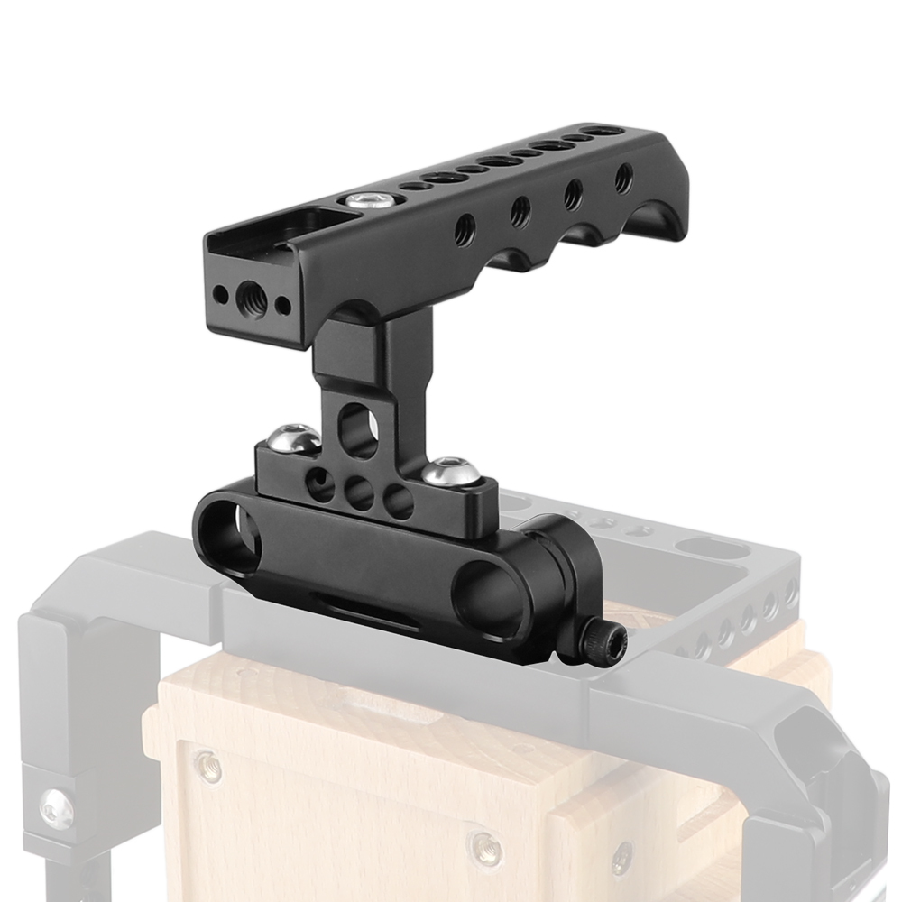 CAMVATE Top  Side Cheese Handgrip With 15mm Dual Rod Clamp Adapter For DSLR Camera Cage Rig