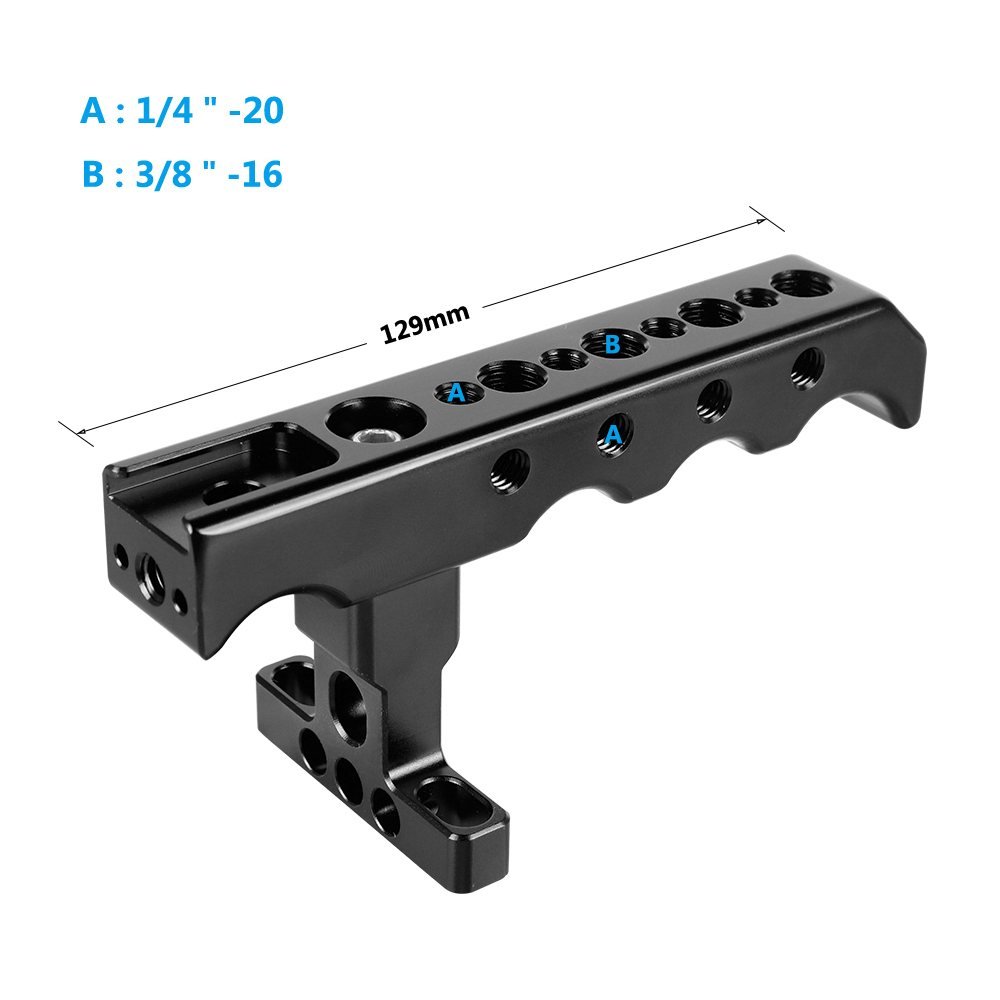 CAMVATE Top  Side Cheese Handgrip With 15mm Dual Rod Clamp Adapter For DSLR Camera Cage Rig