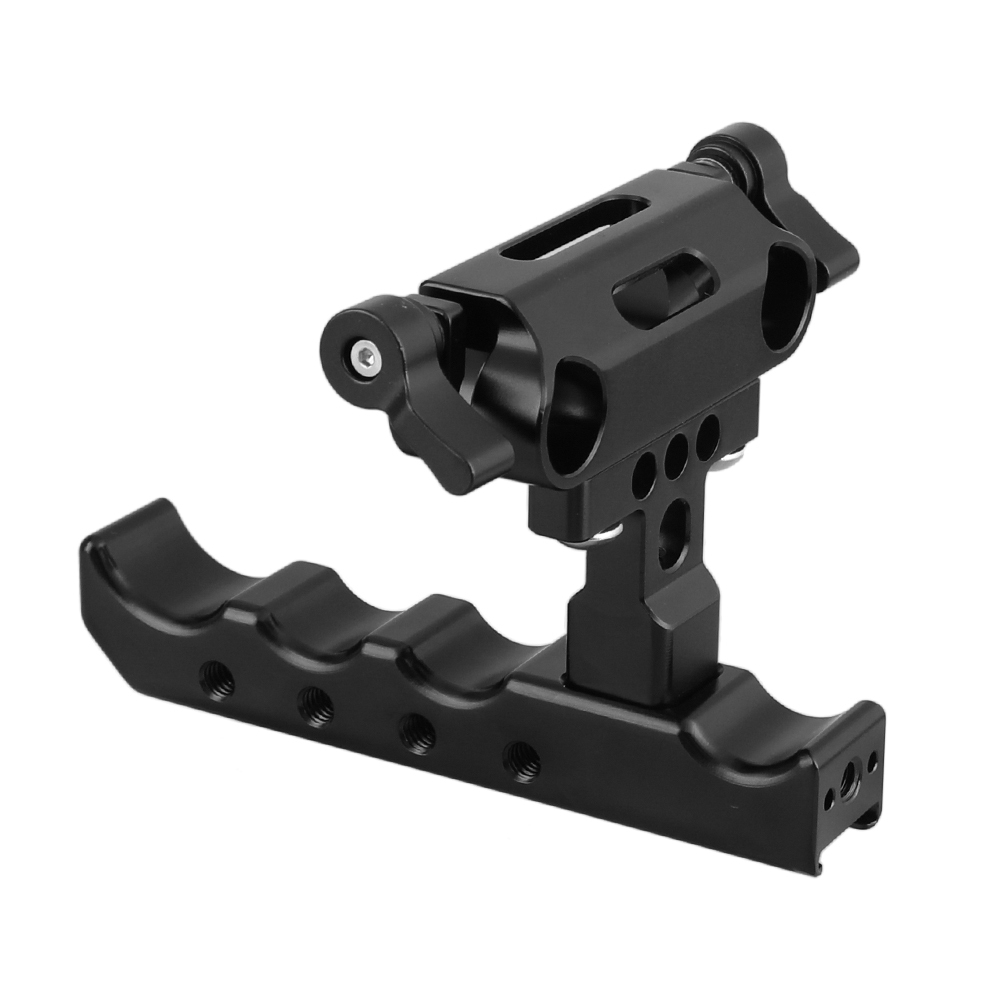 CAMVATE Top  Side Cheese Handgrip With 15mm Dual Rod Clamp Adapter For DSLR Camera Cage Rig