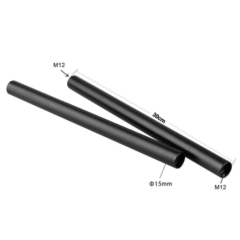 CAMVATE 30cm Aluminum Anodized 15mm Rod for Camera Tripod Mounting Baseplate 15mm Rig
