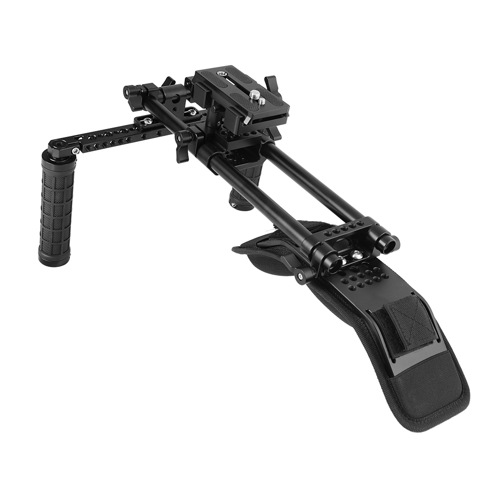 CAMVATE Shoulder Mount Kit With Manfrotto QR Plate & 15mm Railblocks Supporting System For DV Camcorder