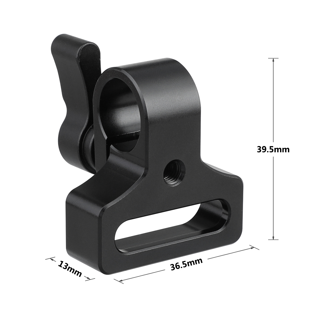 CAMVATE Flexible 15mm Single Rod Clamp Adapter With 1/4"-20 Mounting Groove (Black Knob)