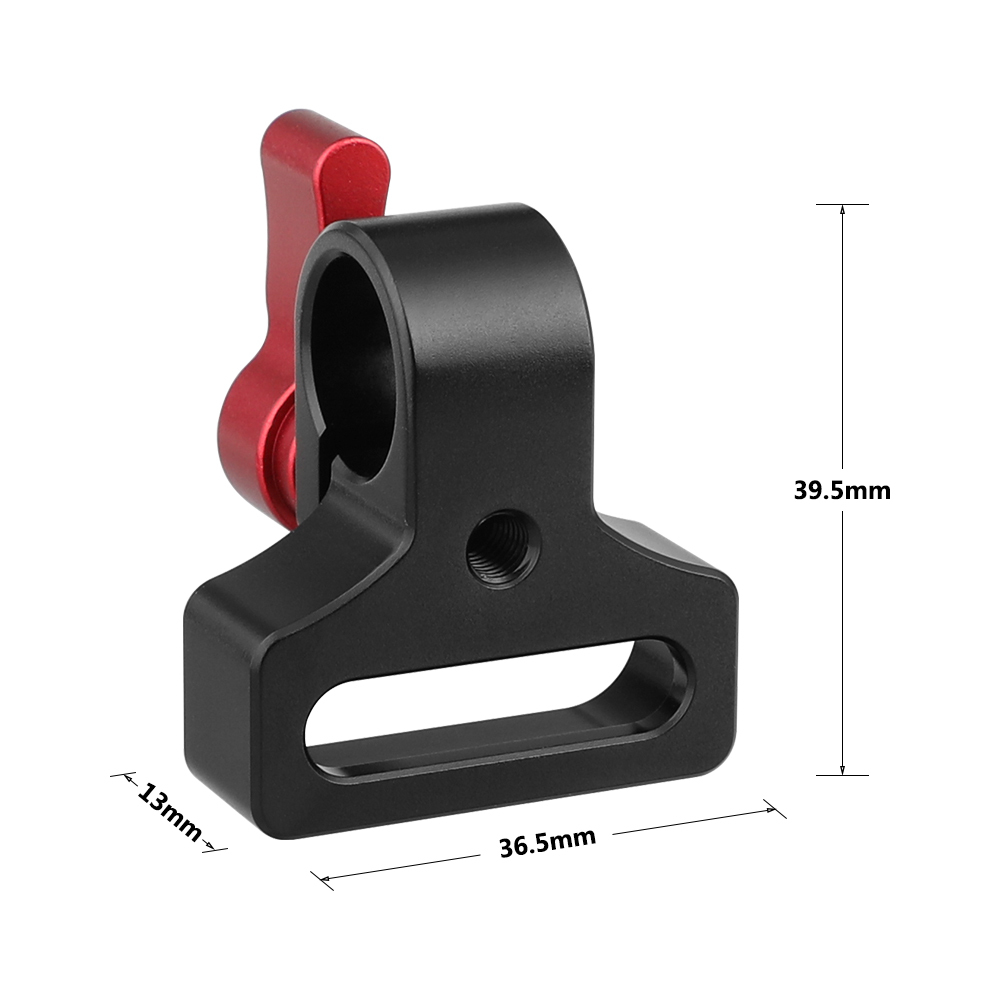 CAMVATE Flexible 15mm Single Rod Clamp Adapter With 1/4"-20 Mounting Groove (Red Knob)
