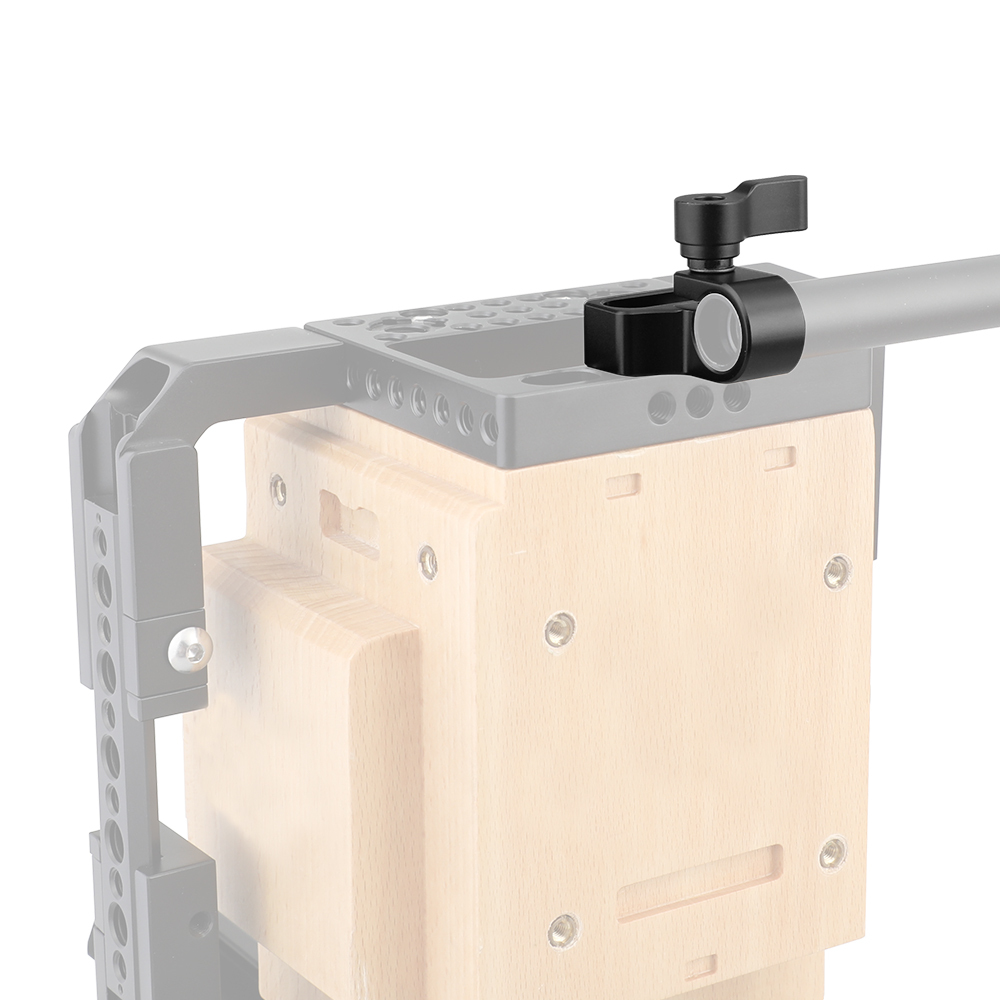CAMVATE Flexible 15mm Single Rod Clamp Adapter With 1/4"-20 Mounting Groove (Black Knob)