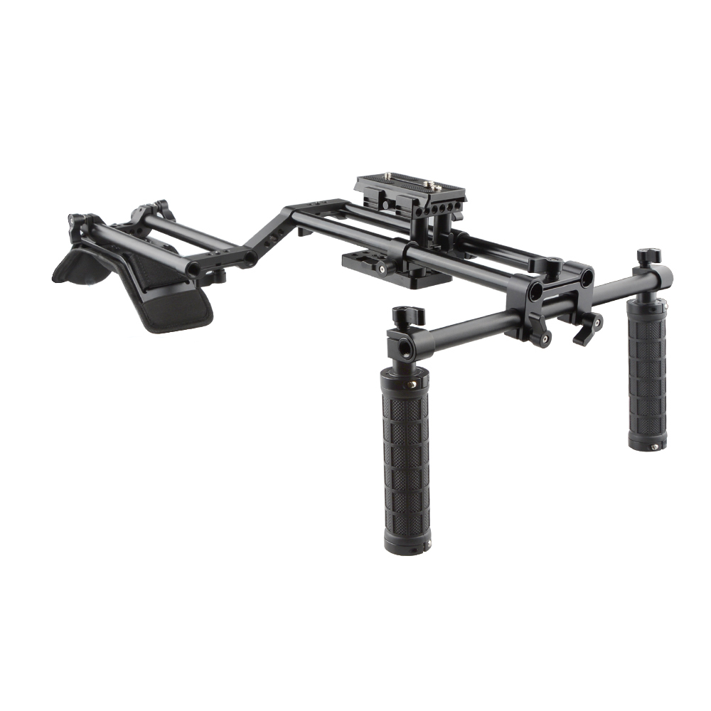 CAMVATE Shoulder Mount Rig With Manfrotto QR Plate & Double 15mm Rail Rod System For DSLR Camera / DV Camcorder