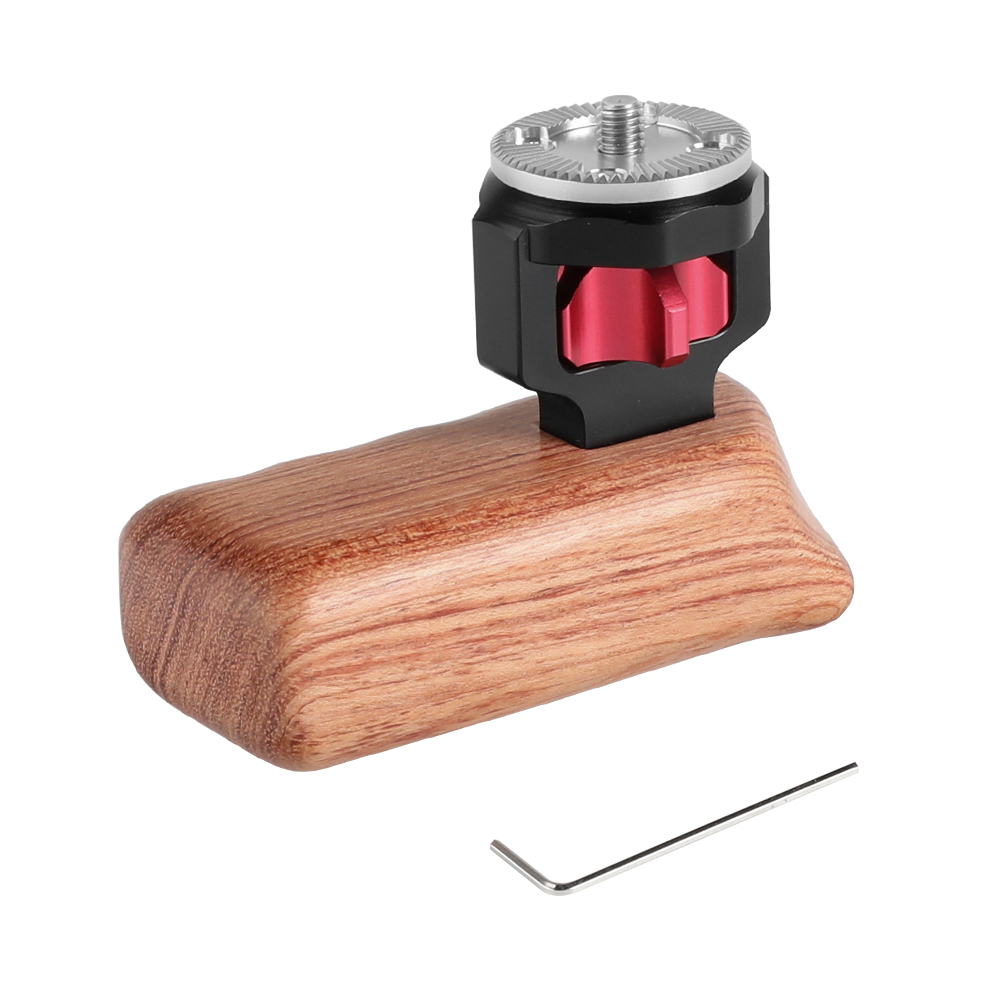 CAMVATE Universal Wooden Handgrip With M6 Rosette Connection For Camera Cage Kit (Right Hand)
