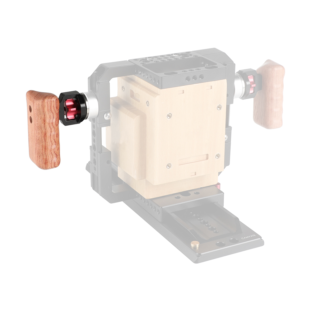 CAMVATE Universal Wooden Handgrip With M6 Rosette Connection For Camera Cage Kit (Right Hand)