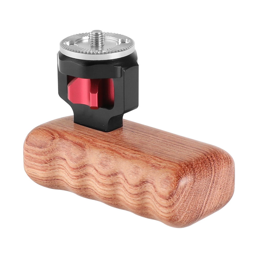 CAMVATE Universal Wooden Handgrip With M6 Rosette Connection For Camera Cage Kit (Right Hand)