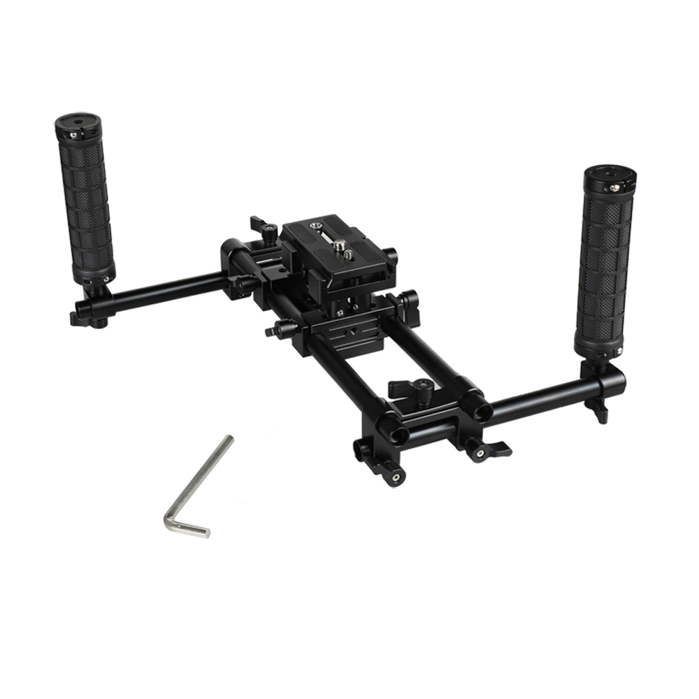 CAMVATE Handheld Camera Cage Rig With Manfrotto QR Plate & Rubber Grips For HDSLR Camera / Camcorder