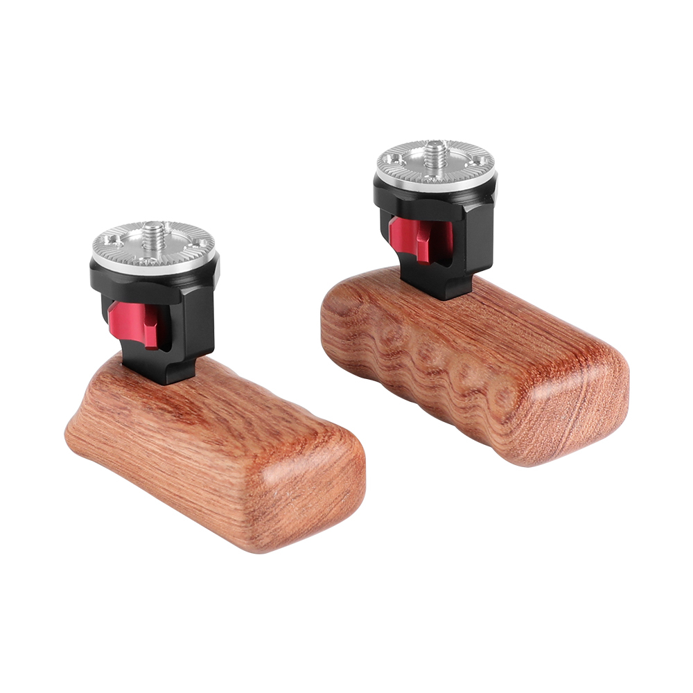 CAMVATE Universal Wooden Handgrip With M6 Rosette Connection For Camera Cage Kit (A Pair)