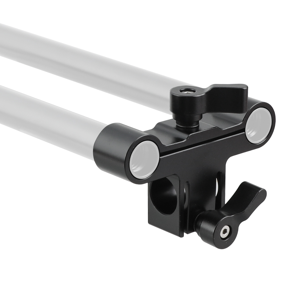 CAMVATE 15mm Single & Dual Railblock Rod Clamp Combination Perpendicular Type For DSLR Camera Shoulder Rig